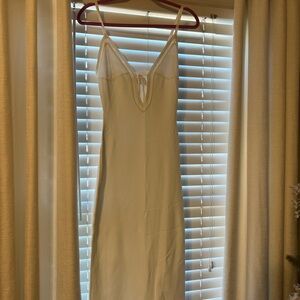 Meshki White Lace-Trimmed maxi Dress